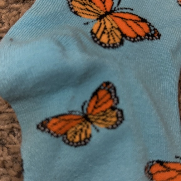 Blue Butterfly Patterned Socks - Picture 2 of 2